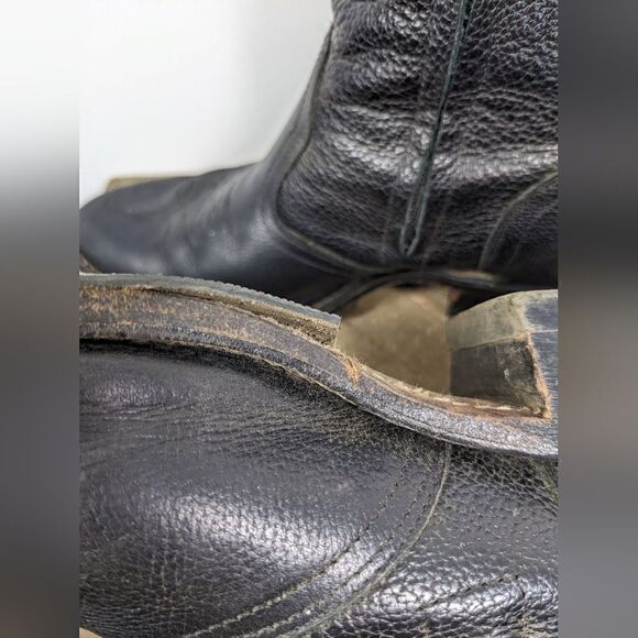 Boulet men's cowboy boot 1863 Western dress boot side zipper SZ 9 3E wide - Picture 6 of 9